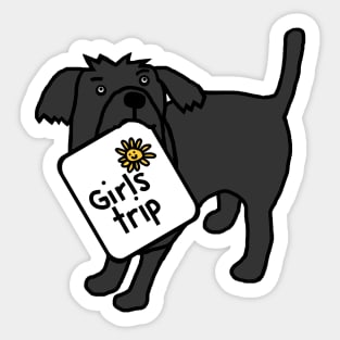 Cute Dog goes on Girls Trip Sticker